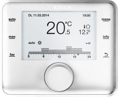 Bosch CW400 időjáráskövető szabályozó, digitális, heti prog., max.4 fűt.körhöz